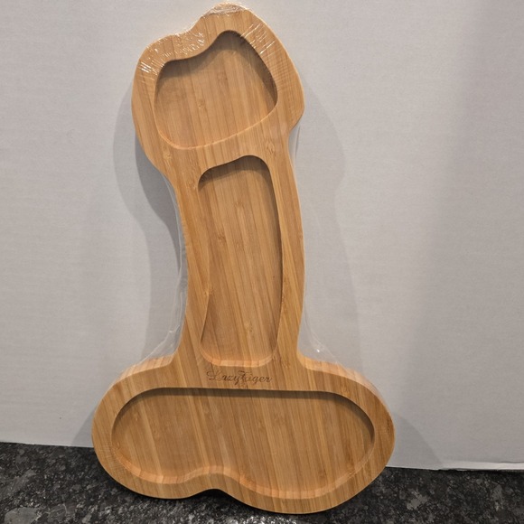 Funny Penis Charcuterie Board Wood‎ Bachelorette Party Lazy Tiger Cheese Plate - Picture 3 of 3